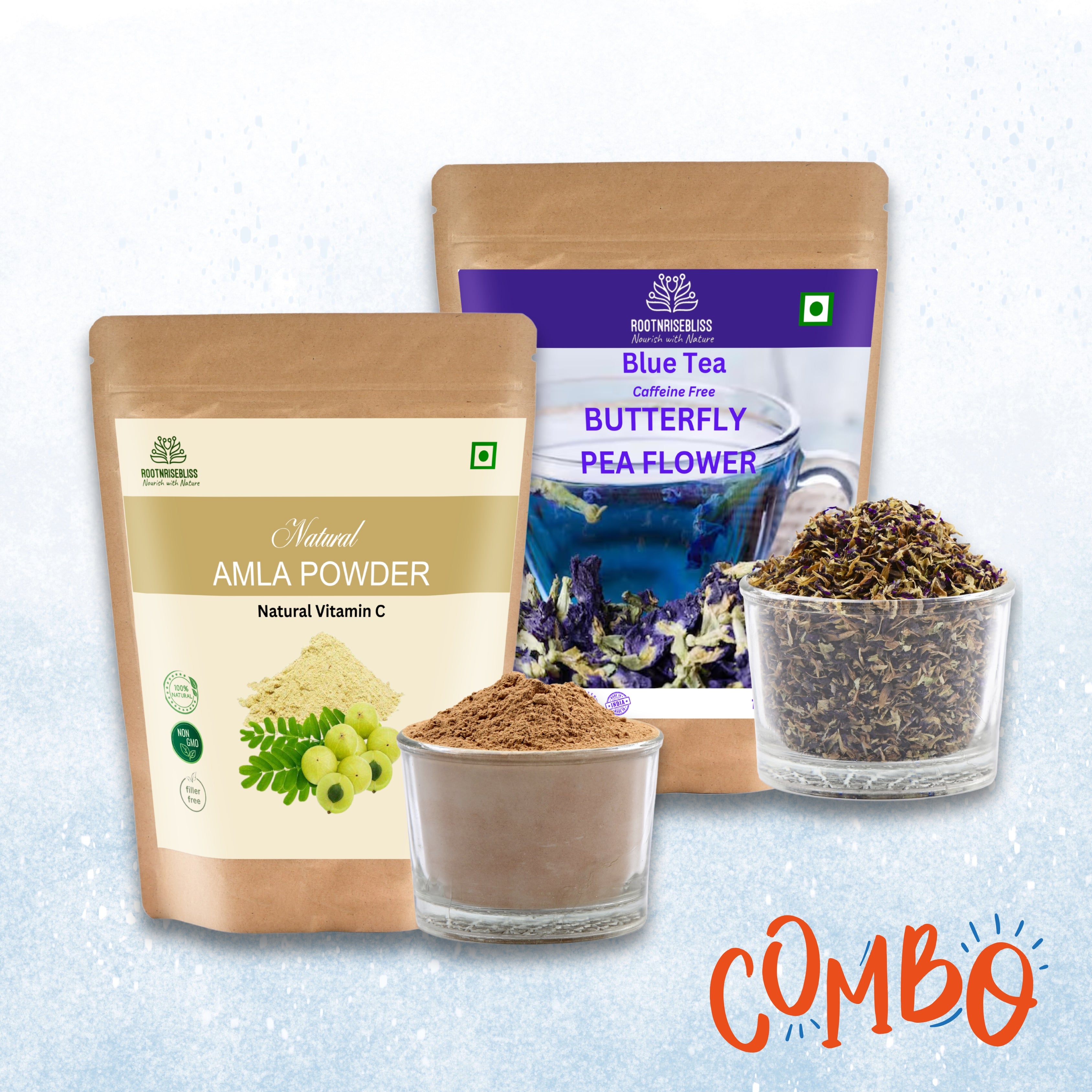 Amla Powder (500g) + Butterfly Pea Flower Tea (100g) Combo Pack