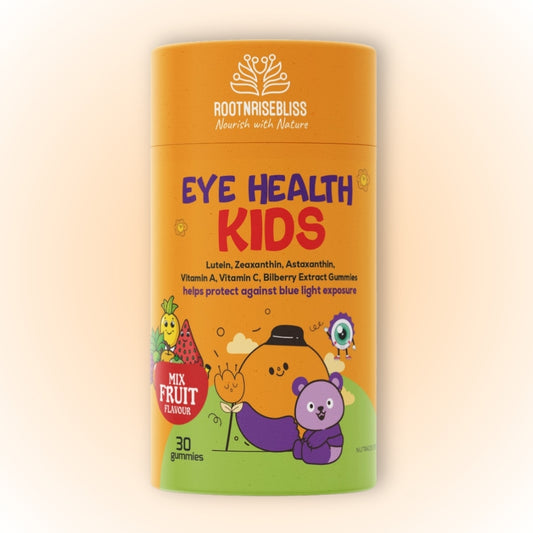 Eye Health Kids Gummies – Mix Fruit Flavour | With Lutein, Zeaxanthin, Astaxanthin, Vitamin A & C | Supports Vision & Blue Light Protection | 30 Natural Gummies, No Artificial Colors