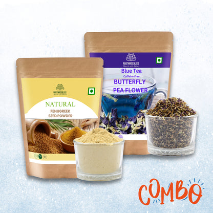 Fenugreek Seed Powder (500g) + Butterfly Pea Flower (100g) Combo