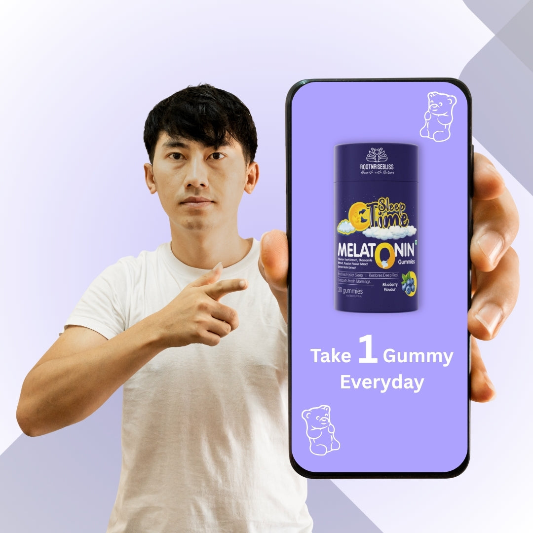 Sleep Time Melatonin Blueberry Gummies | 5mg Melatonin + Valerian + Chamomile | Fall Asleep Faster, Reduce Stress & Improve Sleep Quality | Vegan, Gluten-Free | 30 Sleep Gummies