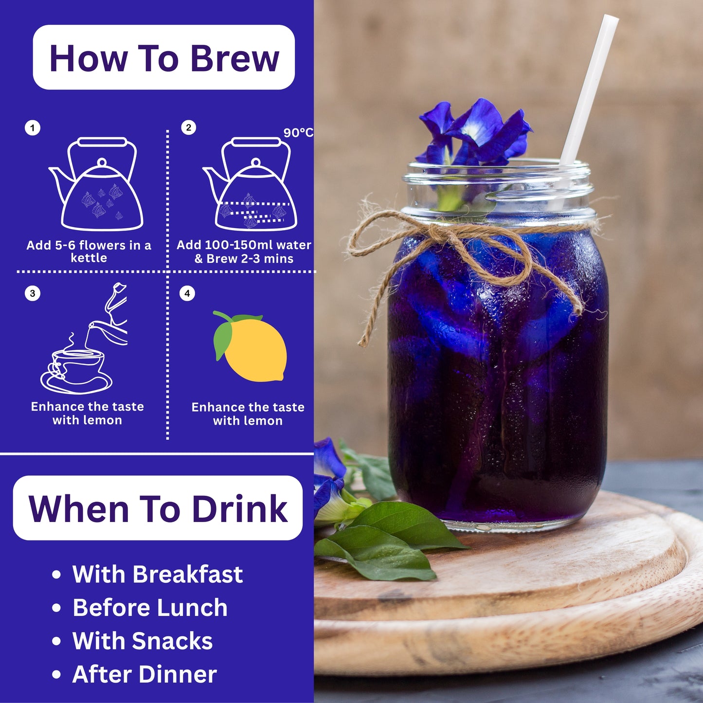Amla Powder (500g) + Butterfly Pea Flower Tea (100g) Combo Pack