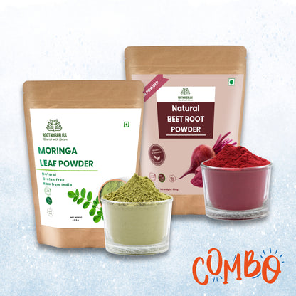 Moringa Powder (500g) + Beetroot Powder (500g) Combo