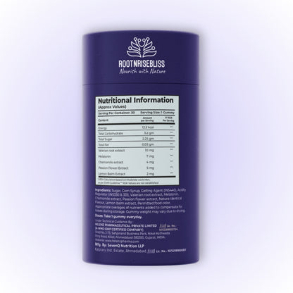 Sleep Time Melatonin Blueberry Gummies | 5mg Melatonin + Valerian + Chamomile | Fall Asleep Faster, Reduce Stress & Improve Sleep Quality | Vegan, Gluten-Free | 30 Sleep Gummies