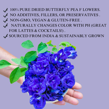 Premium Dried Butterfly Pea Flower for Blue & Purple Drinks